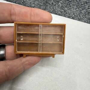 Vintage doll house miniature furniture Blue Box 77125 bookcase w/ sliding doors